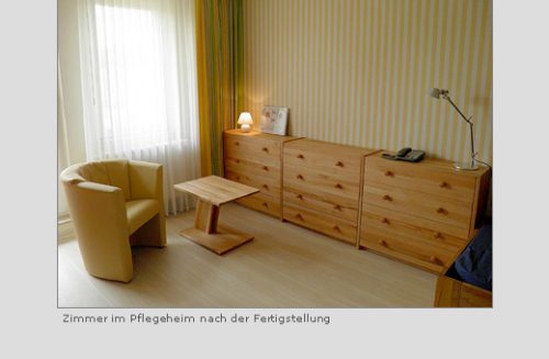 Zimmer im Pflegeheim nach der Fertigstellung